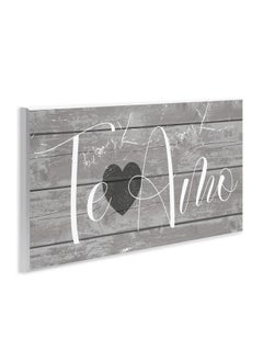 Stupell Industries Stupell Industries Te Amo Romantic Rustic Grey Sign with Heart Wall Art, 7x17, Gray  - Image 3
