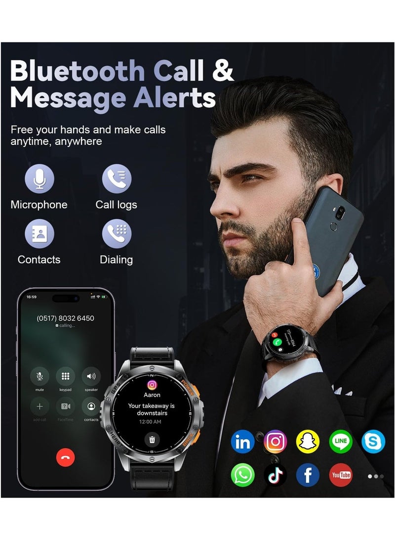 LIGE 45-Day Battery Military Rugged GPS Smart Watch: 1.43" AMOLED, IP68 Waterproof, 100+ Sports Modes, Compass & Flashlight for Men (Android & iOS)  - Image 4