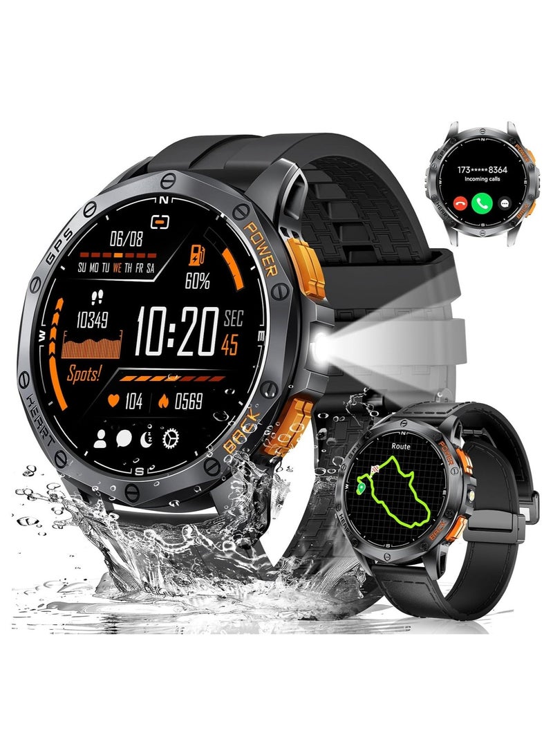 LIGE 45-Day Battery Military Rugged GPS Smart Watch: 1.43" AMOLED, IP68 Waterproof, 100+ Sports Modes, Compass & Flashlight for Men (Android & iOS)  - Image 1
