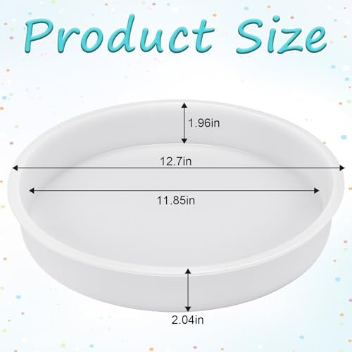 EupHHonycs Extra Large Resin Table Mold 12 Inch Round Silicone Tray Board Table Clock Mold for Epoxy Resin Casting DIY CraftsCutting Board Desktop Decoration - Image 3