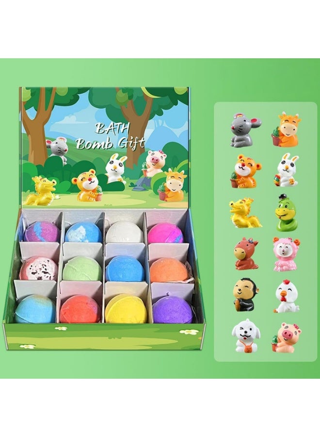 Bath 12 Pieces Bath Bombs for Kids, Handmade Bath Bombs with Surprise Toys Inside, Soda Salt Balls, Natural Organic Earth and Sea Bubble Baths Fizzy Toys to Moisturize Dry Skin for Boys and Girls - Image 1