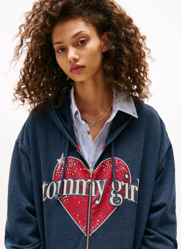 تومي جينز Graphic Zip Through Hoodie