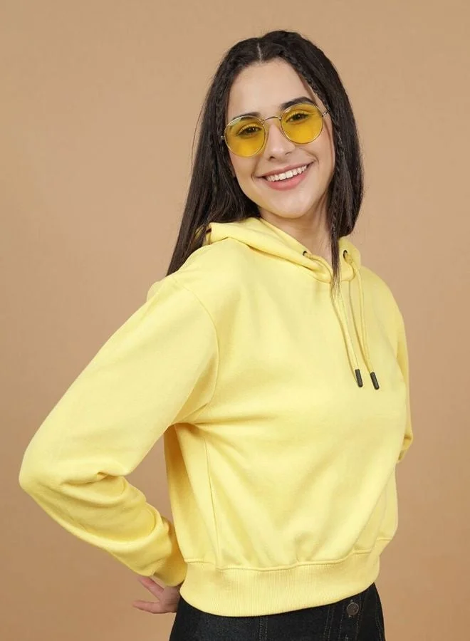 Freehand  Women Regular Fit Solid Hooded Neck Long Sleeve Overhead-Hooded Sweatshirt  | Best Price UAE