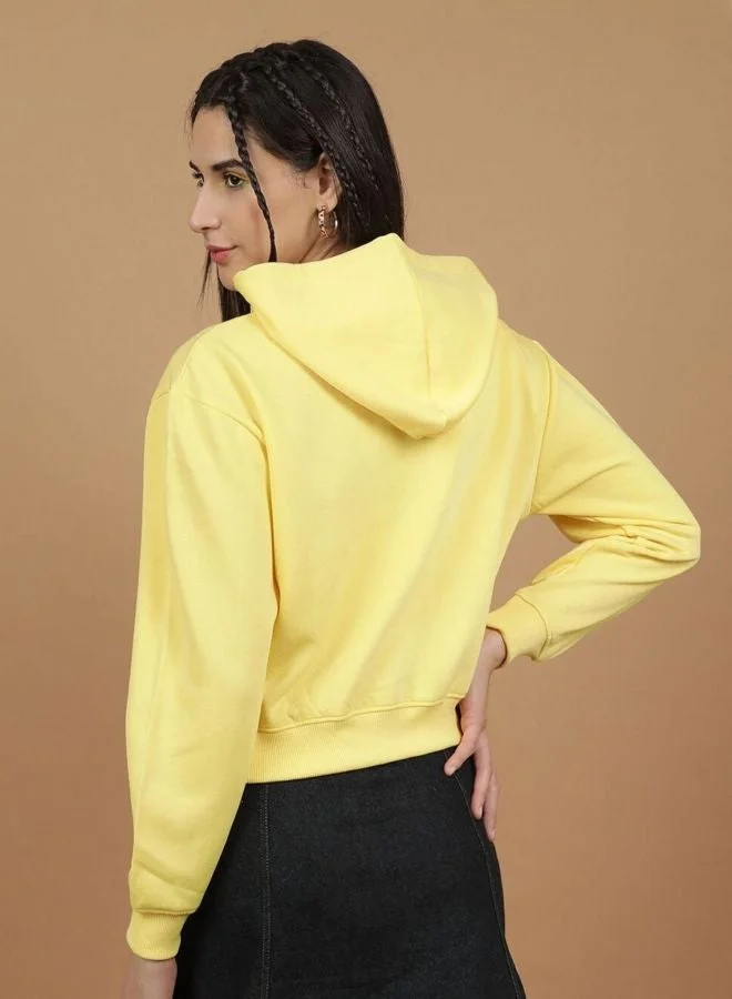 Freehand  Women Regular Fit Solid Hooded Neck Long Sleeve Overhead-Hooded Sweatshirt  | Best Price UAE
