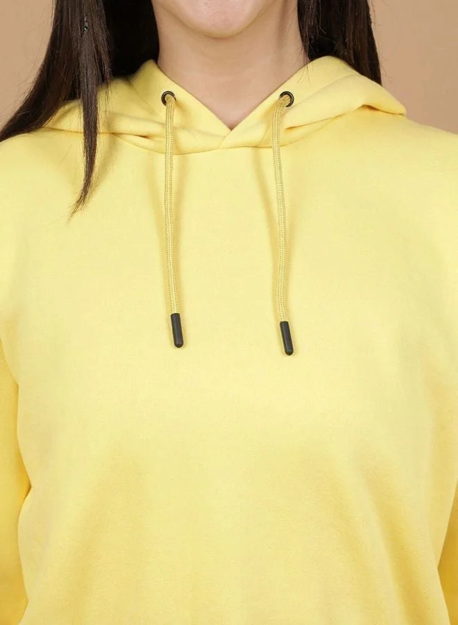 Freehand  Women Regular Fit Solid Hooded Neck Long Sleeve Overhead-Hooded Sweatshirt  | Best Price UAE