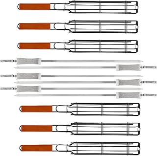 DEAYOU Set of 12 Kabob Grilling Baskets and Skewers, Stainless Steel BBQ Grill Basket Kebab Skewer, Nonstick Portable - Image 1