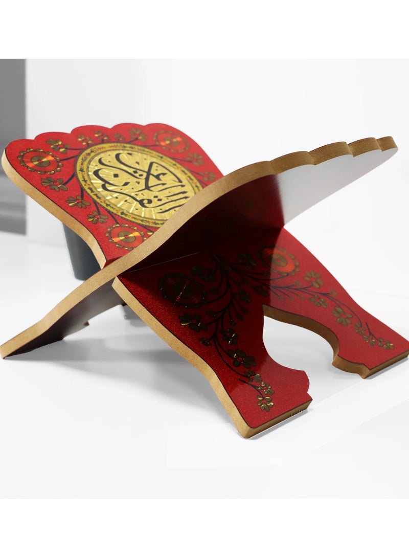 SUNDUS Small floor Quran holder, red color-The Hafiz - Image 2