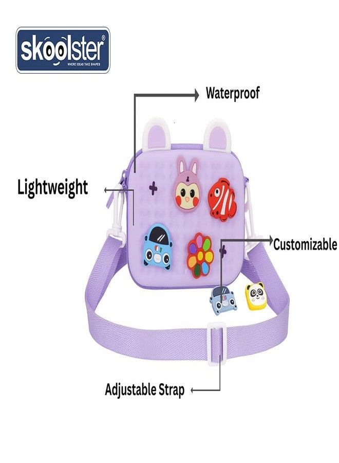 Skoolster Kids Cute Cartoon Crossbody Bag - 3D Animal & Car Design Silicone Shoulder Purse for Toddlers and Girls | Lightweight Waterproof Mini Bag for Travel, School & Outdoor Play (Purple) - Image 4