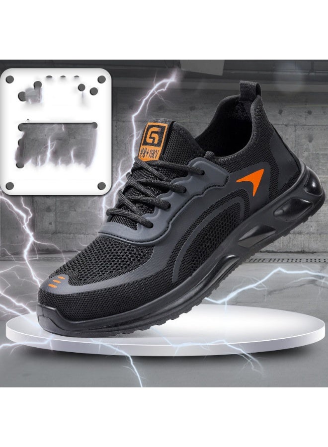 NIBEMINENT Men's  Lightweight Flyweave Mesh Comfortable Steel Toe Anti-smash Protective Shoes Mens Work Shoes Anti Puncture Safety Shoes - Image 1