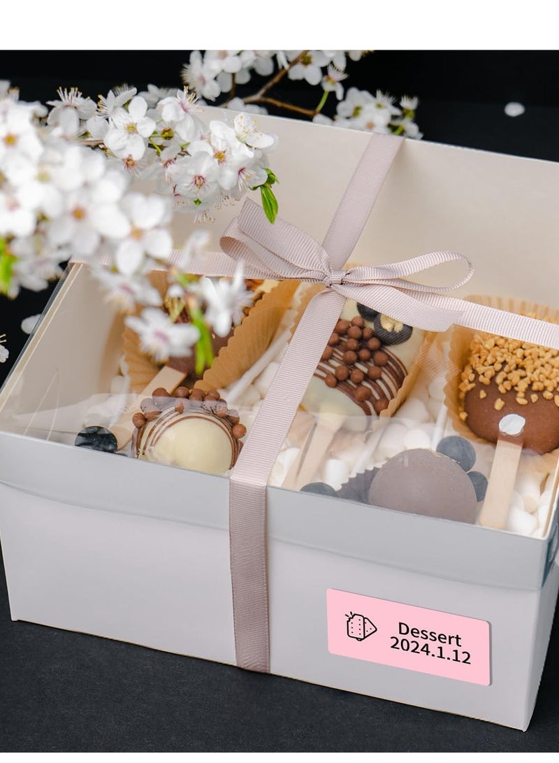 phomemo Labels- 2.25"x1.25" Thermal Square Pink Color Label for Barcode, DIY Logo Design, Small Business, Compatible with Most of Shipping Label Printers, 1000pcs/Roll (Pink) - Image 3