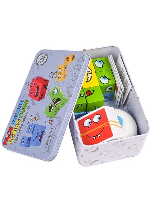 Twisoo Magic Cube Funny Face Puzzle for Kids | Educational Expression Blocks | Colorful Emoji Wooden Cube Toy | Montessori Learning Toy 3+ Years - Image 4