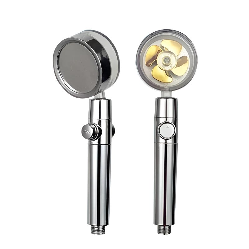 High Pressure Shower Head - Engineered with turbine technology, 6 spray modes, 360° adjustable angle, water-saving design, durable chrome finish for modern bathrooms. - Image 1