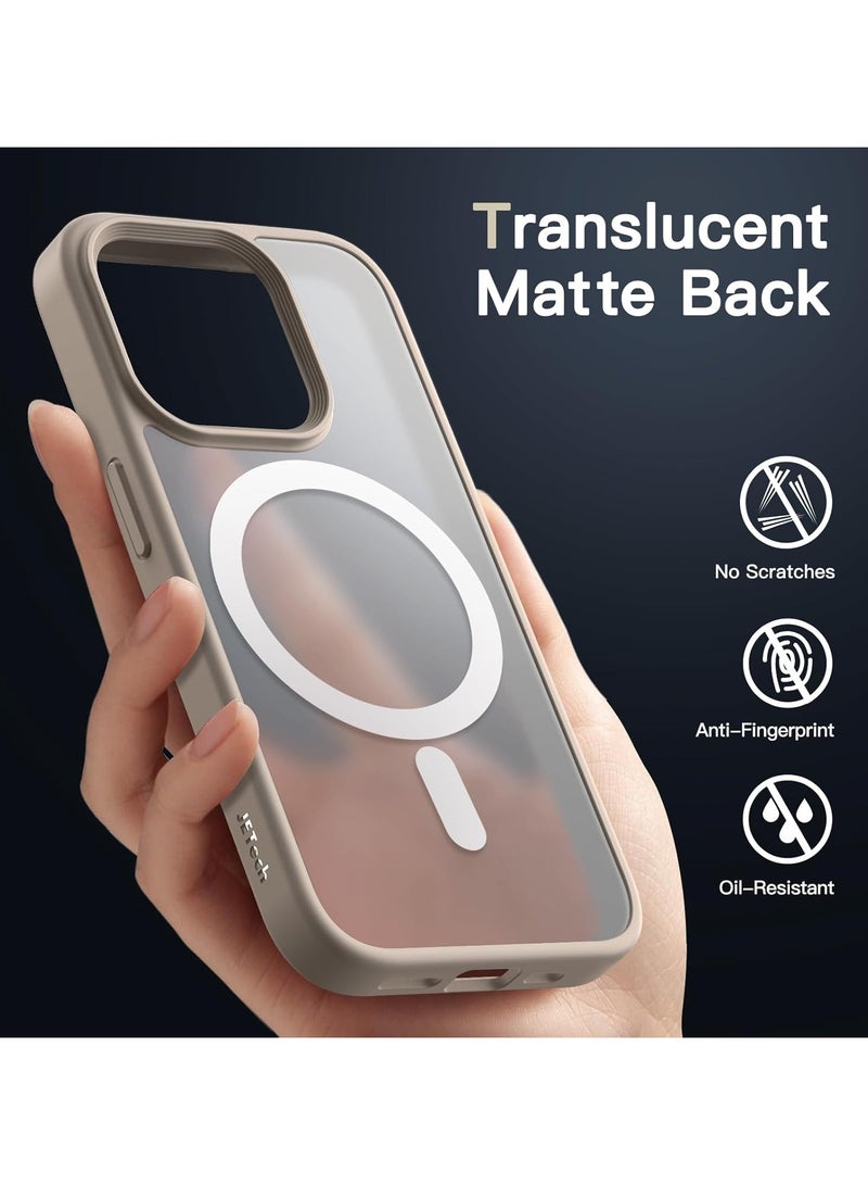 Magnetic Case for iPhone 16pro max 6.1-Inch Compatible with MagSafe, Shockproof Phone Bumper Cover, Solid Color Matte TPU Frame, Anti-Scratch Clear Back in brown  - Image 3