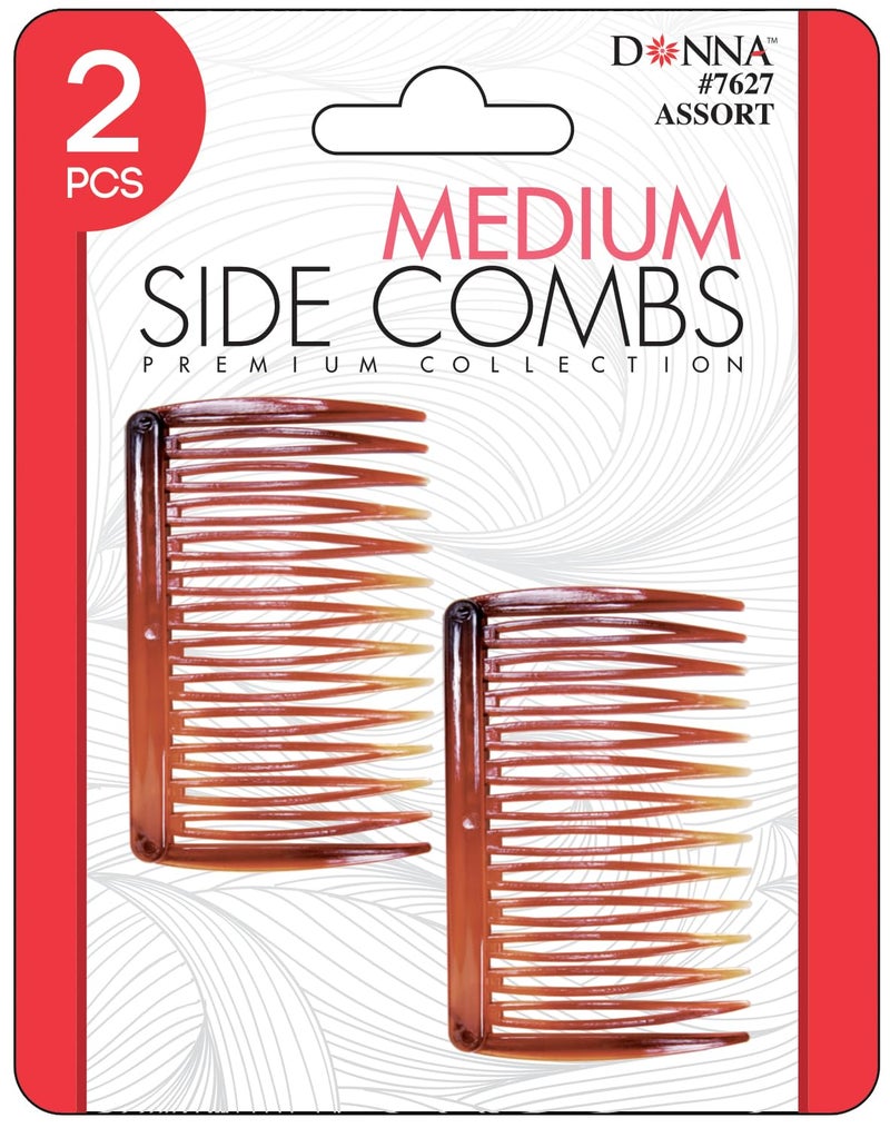 DONNA SIDE POCKET COMBS Medium Side Combs Great for All Hair Type Hair Styling Comb for Women Men Convenient to Use Everyday 1PC BROWN COLOR