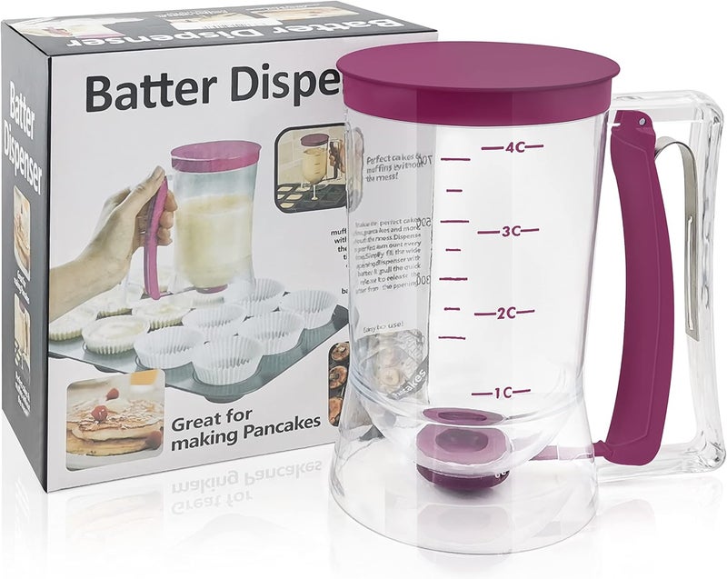 Portal Kndatle Pancake Cupcake Batter Dispenser, Batter Separator Bakeware Maker with Measuring Label, Perfect Baking Tool for Cupcakes, Waffles, Muffin Mix, or Any Baked Goods - Image 1