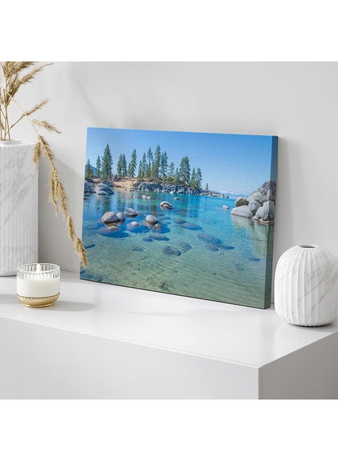 wall26 Canvas Prints Wall Art - Beautiful Blue Clear Water on The Shore of The Lake Tahoe - Image 4