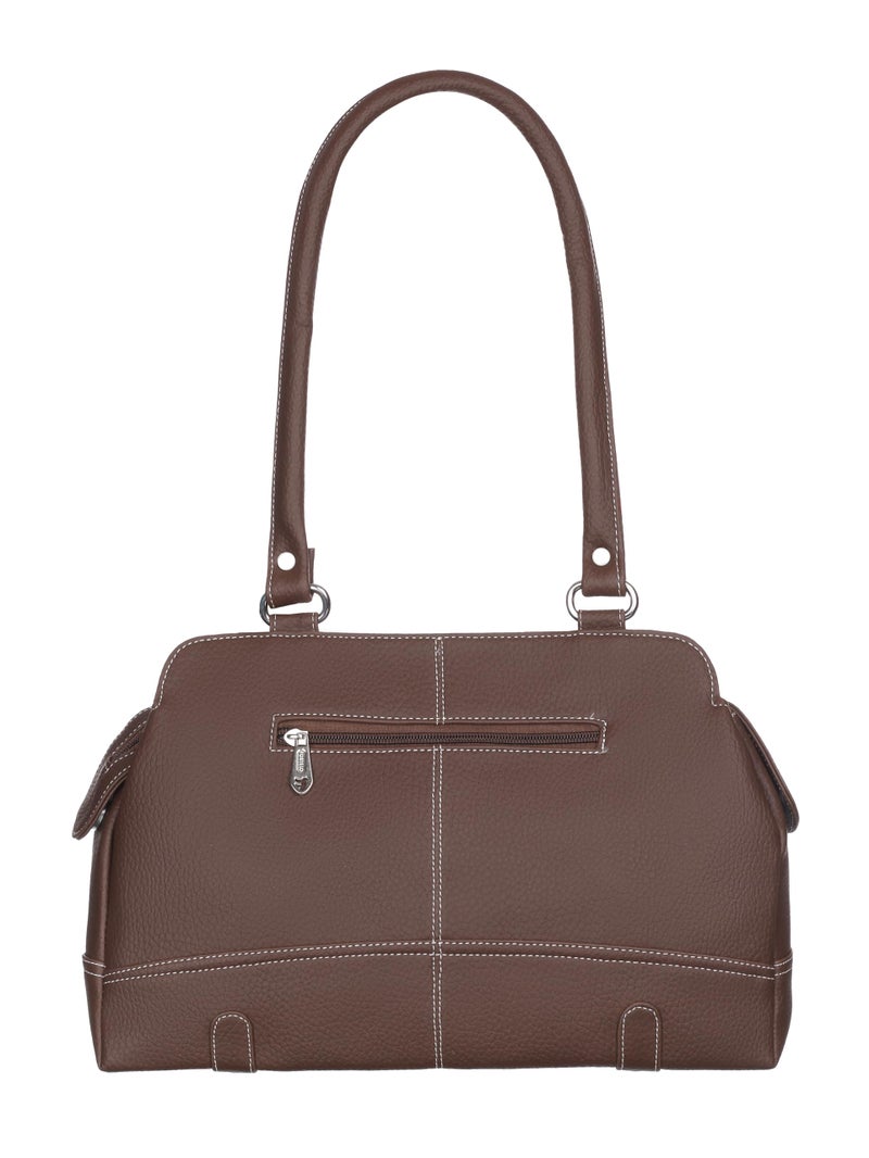 Fostelo Women's Feathers Satchel Tote Handbag for Women | Ladies Purse | Stylish Shoulder Bag | Gift For Women | Brown - Image 4
