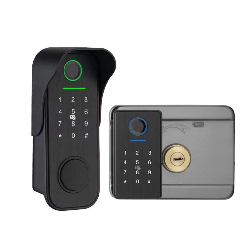 Waterproof Old-Fashioned Iron Door Fingerprint Password Lock Graffiti Wif Wiring-Free Cow Head All Smart Waterproof Password Door Lock - Image 5