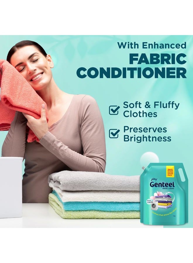Genteel Matic Liquid Detergent Refill Pouch for Front load Washing - 2kg | No Soda Formula | with Added Fabric Conditioner - Image 5