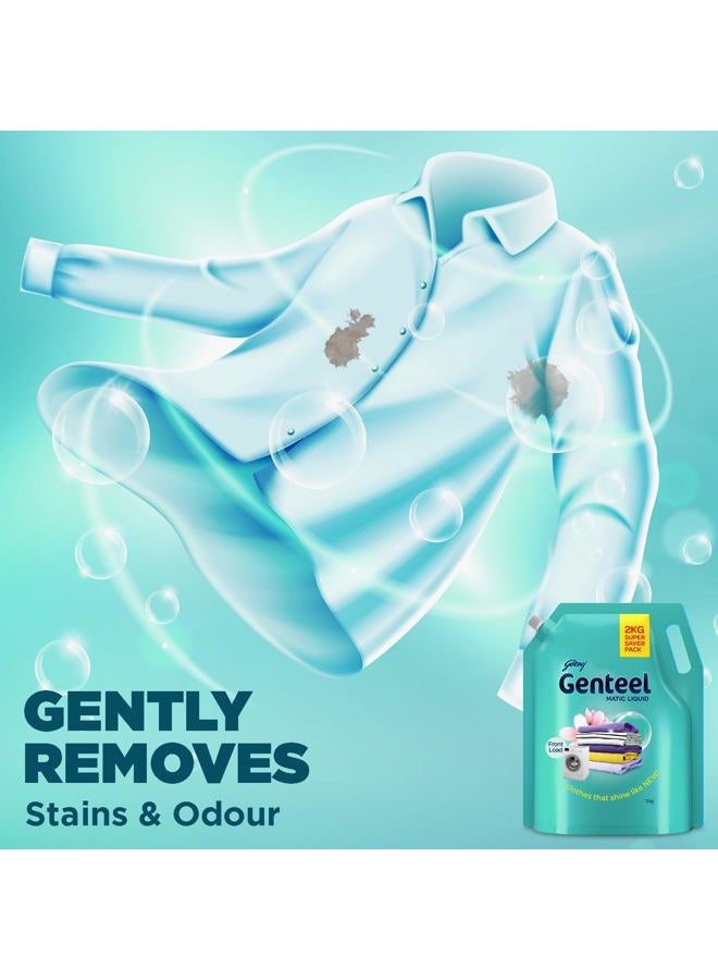 Genteel Matic Liquid Detergent Refill Pouch for Front load Washing - 2kg | No Soda Formula | with Added Fabric Conditioner - Image 3