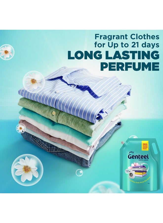 Genteel Matic Liquid Detergent Refill Pouch for Front load Washing - 2kg | No Soda Formula | with Added Fabric Conditioner - Image 4