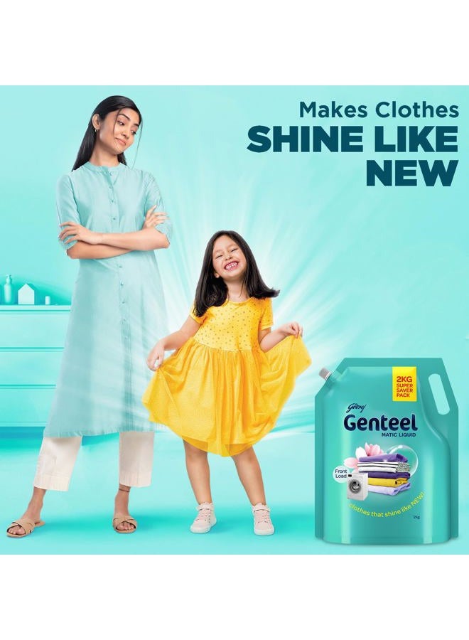 Genteel Matic Liquid Detergent Refill Pouch for Front load Washing - 2kg | No Soda Formula | with Added Fabric Conditioner - Image 2