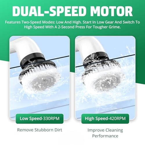 TOMdoxx Electric Spin Scrubber Rechargeable Cleaning Brush, Cordless & Portable Power Scrubber Kit with Replaceable Brush Heads (9 in 1) - Image 4