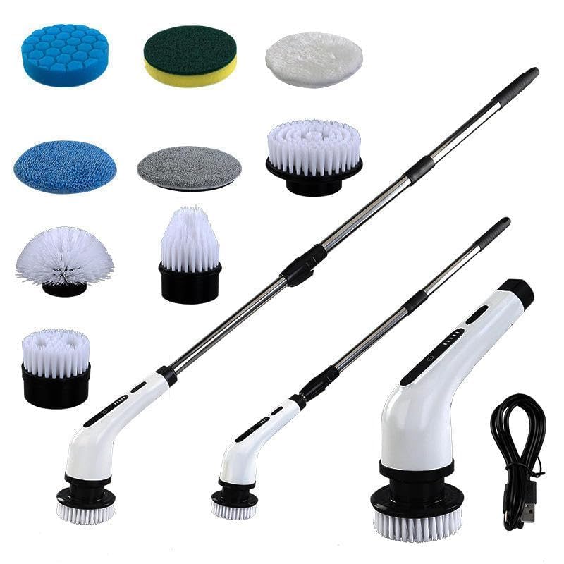 TOMdoxx Electric Spin Scrubber Rechargeable Cleaning Brush, Cordless & Portable Power Scrubber Kit with Replaceable Brush Heads (9 in 1) - Image 1