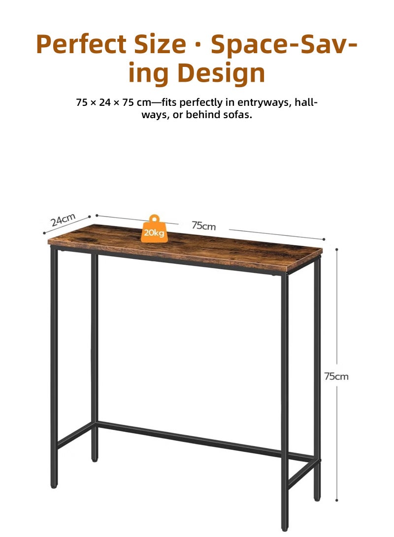 ULHYC 75cm Narrow Console Table, Extra Long Thin Entryway & Hallway Table, Modern Sofa Table or Display Shelf for Living Room, Bedroom, Foyer - Image 2