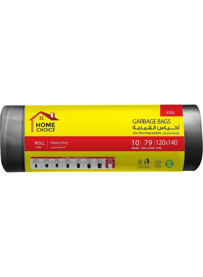 HOME CHOICE عبوة من 2، 79 جالون، 40 كيس قمامة، حجم 120x140 سم، أكياس قمامة، بطانة سلة، أكياس نفايات للاستخدام الداخلي والخارجي، XXL - Image 3