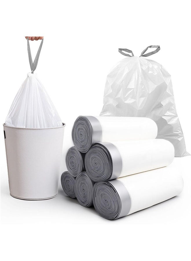 أكياس قمامة بمقبض ربط، أكياس قمامة بسعة 10 لتر مزودة برباط، أكياس قمامة سميكة مانعة للتسرب  للحمام والمرحاض وغرفة النوم والمكتب والمطبخ، 75 قطعة، تناسب صناديق قمامة بسعة 5-10 لتر - Image 1