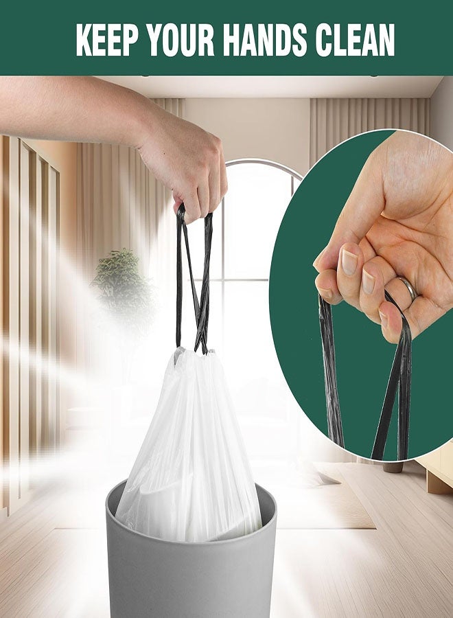 أكياس قمامة بمقبض ربط، أكياس قمامة بسعة 10 لتر مزودة برباط، أكياس قمامة سميكة مانعة للتسرب  للحمام والمرحاض وغرفة النوم والمكتب والمطبخ، 75 قطعة، تناسب صناديق قمامة بسعة 5-10 لتر - Image 5