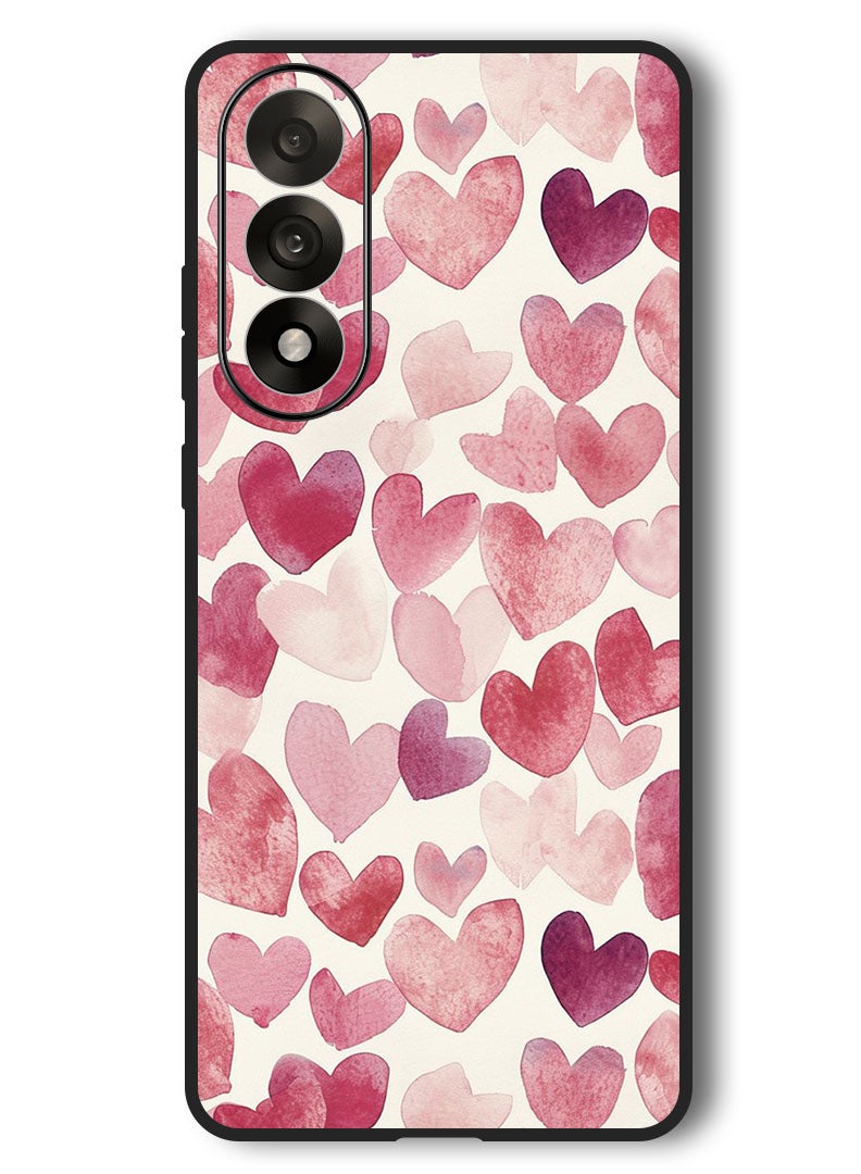 Theodor Case Compatible with OnePlus Nord 5 6.83 Inch Protection Shockproof Bumper Cover Heart Painitng - Image 1
