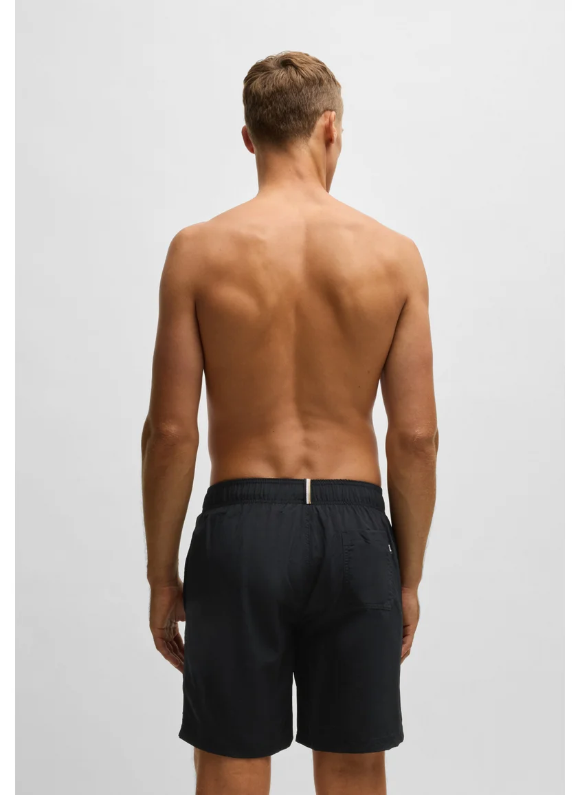 بوس Fully lined swim shorts with 3D logo embroidery