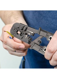 KASTWAVE Wire Crimp Pliers, Crimp Tool Repair, Manual Crimp Pliers, Network Cable Wire Crimpers and Strippers, Ratchet Terminal Crimpers, Multifunctional Wire Strippers with Crystal Tip Crimp and Tester  - Image 2