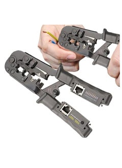 KASTWAVE Wire Crimp Pliers, Crimp Tool Repair, Manual Crimp Pliers, Network Cable Wire Crimpers and Strippers, Ratchet Terminal Crimpers, Multifunctional Wire Strippers with Crystal Tip Crimp and Tester  - Image 1
