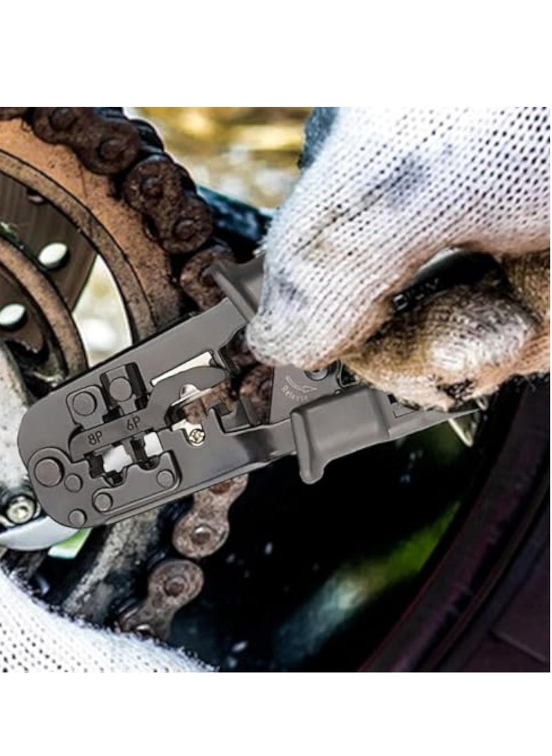KASTWAVE - Wire Crimp Pliers, Crimp Tool Repair, Manual Crimp Pliers, Network Cable Wire Crimpers and Strippers, Ratchet Terminal Crimpers, Multifunctional Wire Strippers with Crystal Tip Crimp and Tester - Image 1