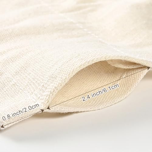 ASPMIZ Cotton Linen Kitchen Valance Curtains, Boho Rustic Button Valances for Windows Farmhouse Style, Blue Stripe Window Valances for Bathroom Cafe, Tie Up Valance for Kitchen Windows, 52 x 18 Inch - Image 3