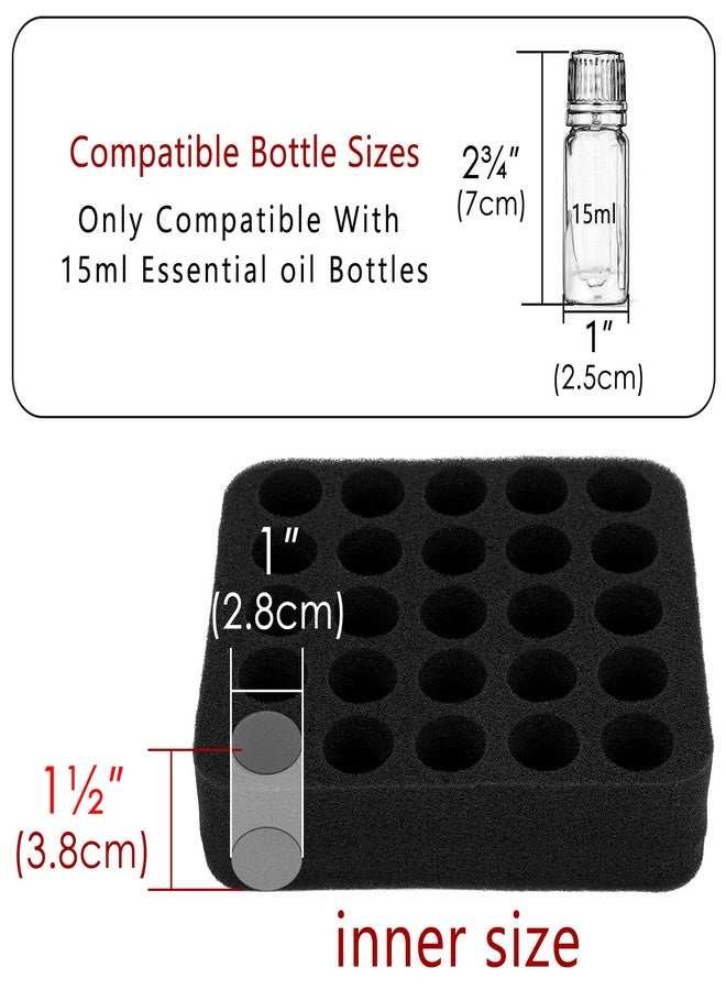 Linkidea Essential Oil Bottle Storage Case, Multiple Size Essential Oil Carrying Travel Case for 25 Bottles (15ml, 10ml, 5ml) - Image 2