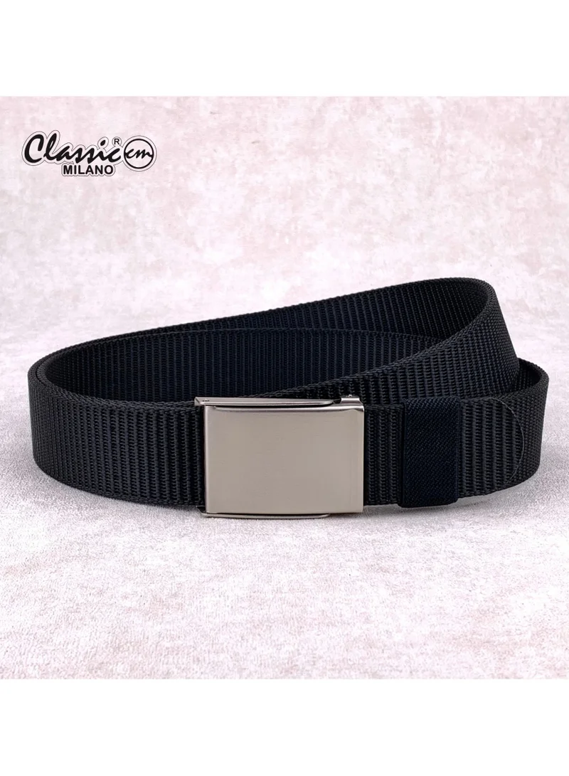Classic Milano Nylon Web Belt for Men & Women – Tactical Adjustable No Holes Canvas Belt for Golf & Hiking with Metal Buckle, Heavy-Duty Casual Belt with Gift Box