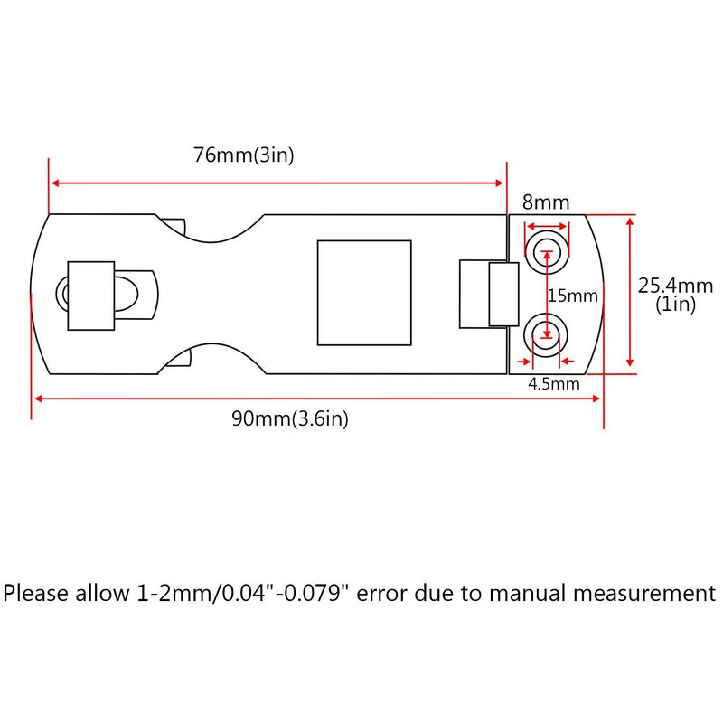 NRC&XRC Pair of Marine Grade 316 Stainless Steel Heavy Duty Door Hasps with Turning Padlock Eye Mount - Image 2
