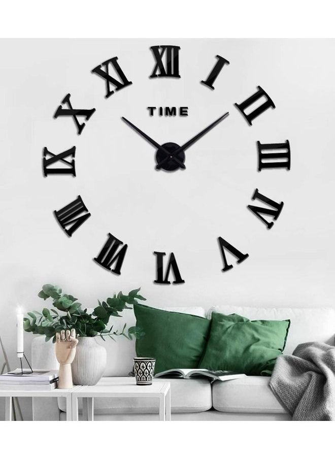 Generic - Roman Numbers DIY Acrylic Wall Clock Self Adhesive Clock Numbers Numerals Roman and Arabic for Home Art Decoration, Digital Clock Round Vintage Frame Metal Roman Numeral Wall Clock Roman Numbers DIY A - Image 1