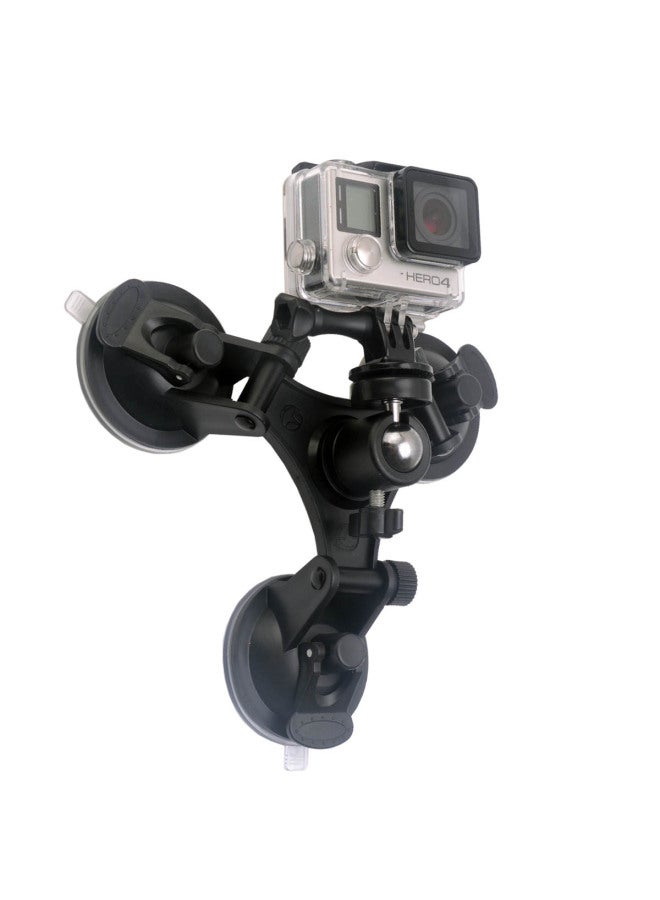 Sports Camera Accessories Tripod Suction Cup Car Mounted Suction Cup Low Angle Gopro Fixed Bracket Digital Computer-Color:Tripod Suction Cup + Gopro Adapter + Pan/tilt - Image 5