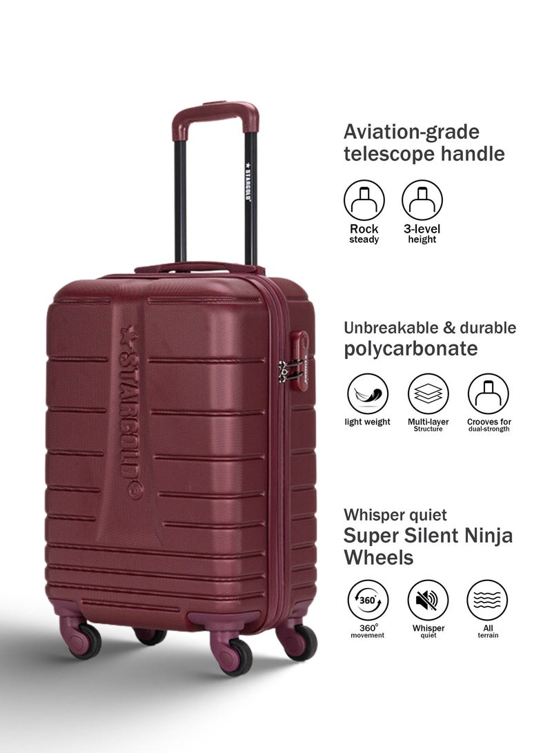 ستارجولد حقيبة سفر بأربع عجلات دوارة وجوانب صلبة مع قفل أرقام - Image 2