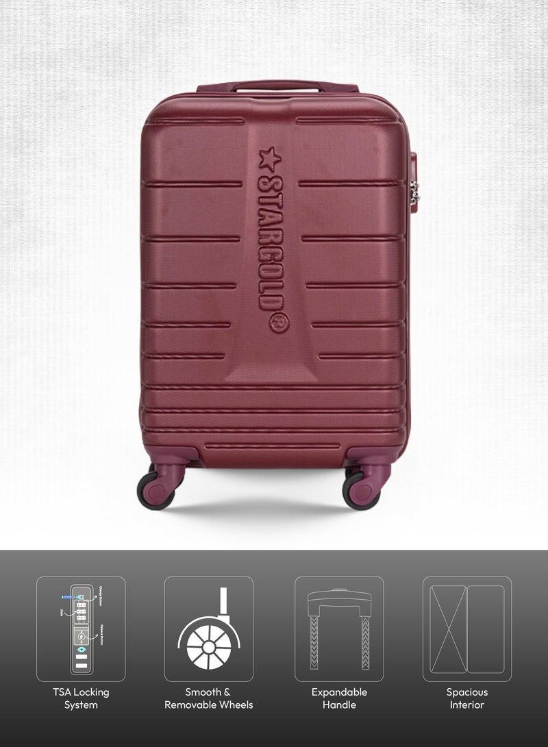 ستارجولد حقيبة سفر بأربع عجلات دوارة وجوانب صلبة مع قفل أرقام - Image 3