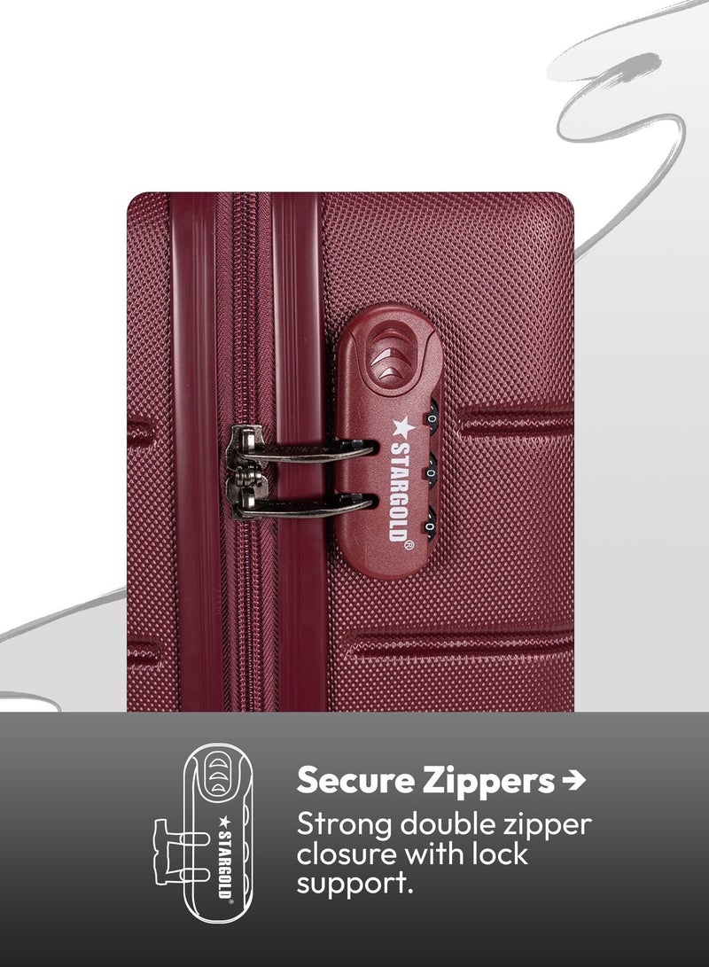 ستارجولد حقيبة سفر بأربع عجلات دوارة وجوانب صلبة مع قفل أرقام - Image 4