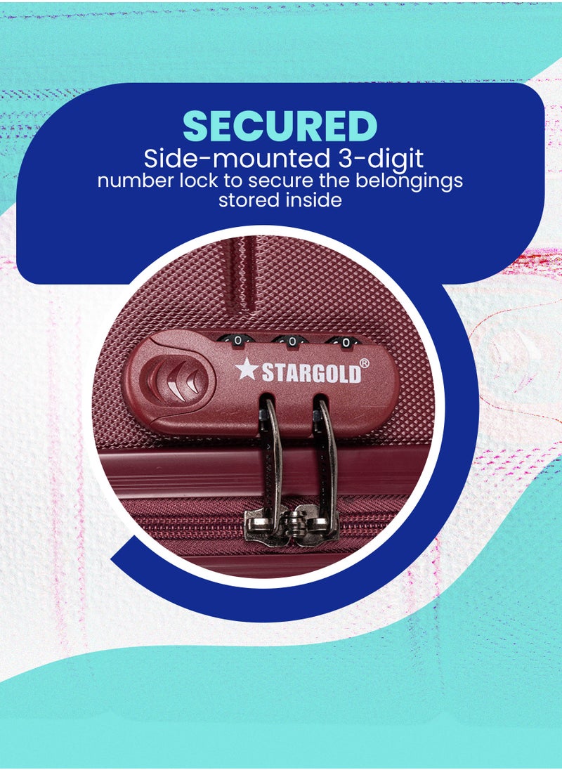 Stargold Hardside Spinner 4 Wheels Luggage Trolley With Number Lock  - Image 4