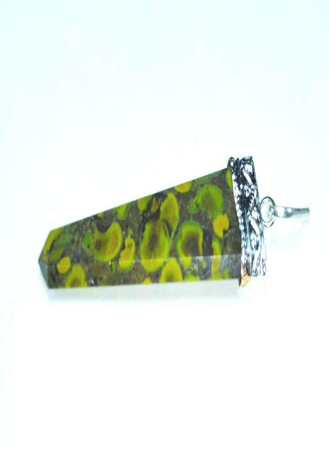 CA AGATE Ajooba Jasper Flat Point Pendant Necklace Healing Crystal Gemstone Jewelry - Image 2