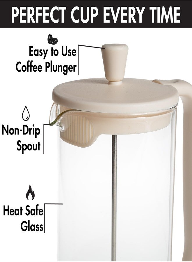 Primula French Press Coffee Maker, Heat Resistant Borosilicate Glass with Stainless Steel Filters, 8 Cup, 34 oz, Cream - Image 3