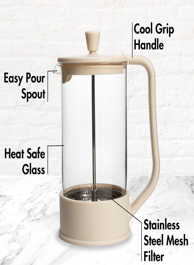 Primula French Press Coffee Maker, Heat Resistant Borosilicate Glass with Stainless Steel Filters, 8 Cup, 34 oz, Cream - Image 5